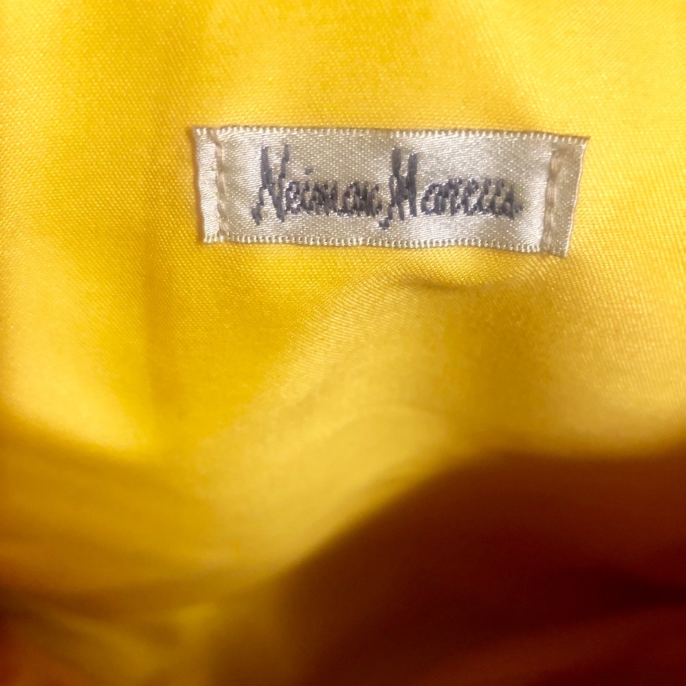Neiman Marcus yellow and off white tote - Picture 2 of 3